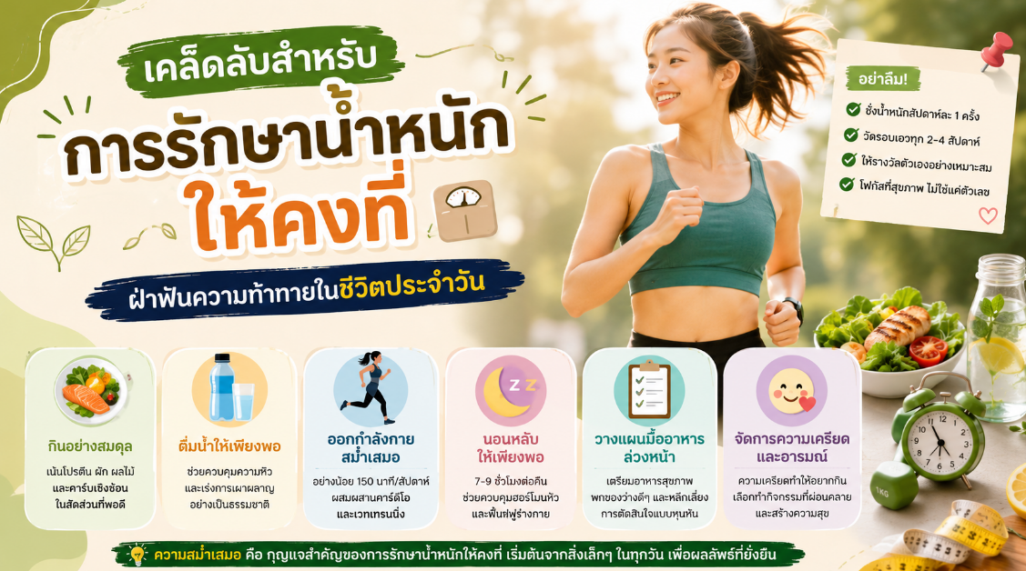 เคล็ดลับสำหรับการรักษาน้ำหนักให้คงที่ฝ่าฟันความท้าทายในชีวิตประจำวัน