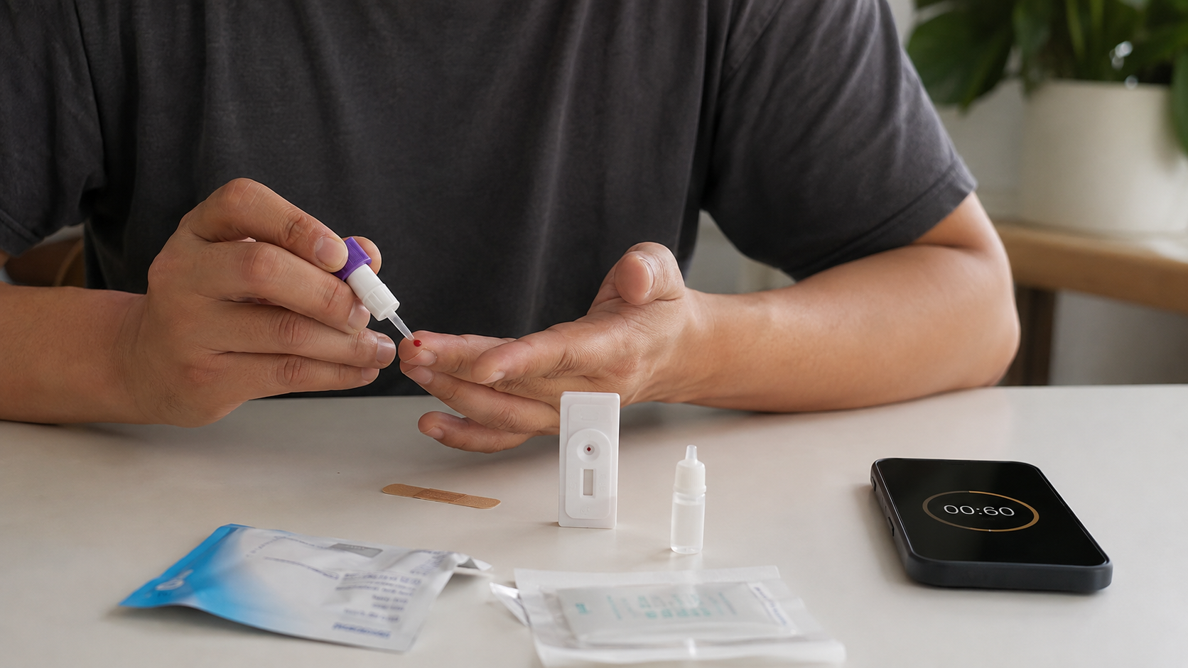 การใช้ชุดตรวจ HIV ด้วยตนเองแบบเจาะเลือดปลายนิ้วในพื้นที่ส่วนตัว